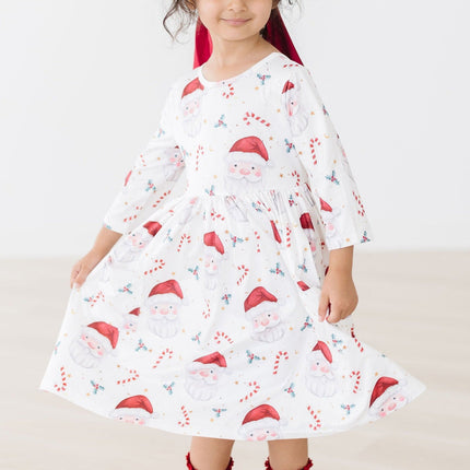 Mistletoe Magic 3/4 Sleeve Pocket Twirl Dress