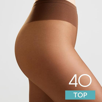 Conte Top 40 Den - Classic Women's Tights Sheer to Waist T-top Low Waist (8S-64SP)