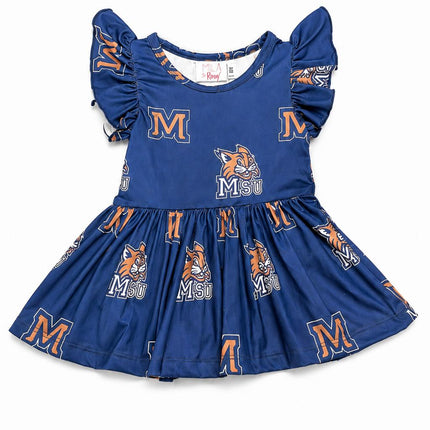 Montana State University Blue Bobcat S/S Flutter Twirl Bodysuit