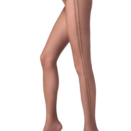 Conte Bliss 20 Den - Fantasy Women's Pantyhose with Zig-Zag Pattern on both sides (15S-50SP)