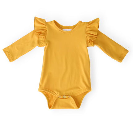 Mustard L/S Flutter Bodysuit