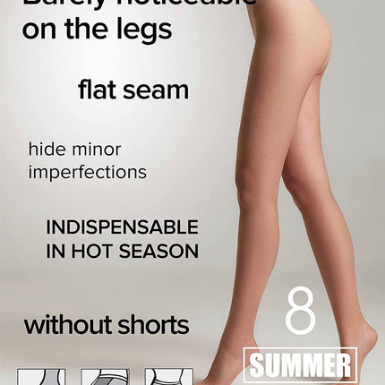 Conte Summer 8 Den - Classic Ultra-thin Invisible Women's Pantyhose (14S-17SP)