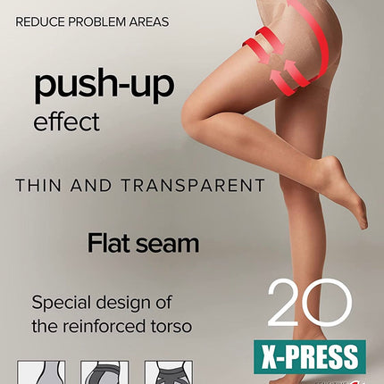 Conte X-Press Soft 20 Den - 5 Modelling Belts Control Top Women's Tights (8С-66СП)