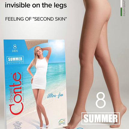 Conte Summer 8 Den - Classic Ultra-thin Invisible Women's Pantyhose (14S-17SP)