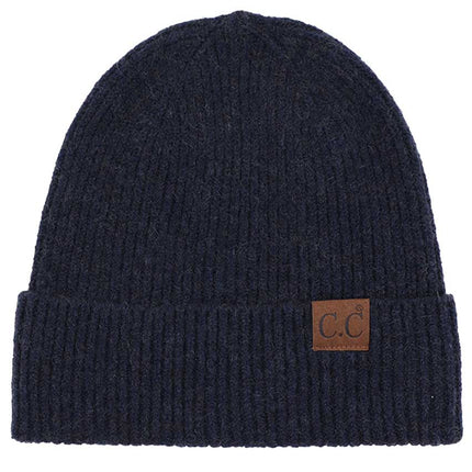 C.C Soft Recycled Fine Yarn Cuff Beanie Hats