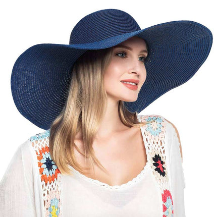 Women's Solid Floppy Straw Sun Hat