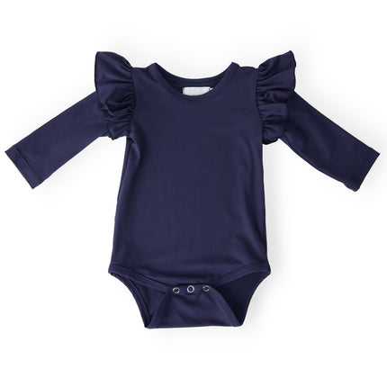 Navy L/S Flutter Bodysuit