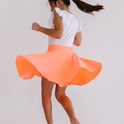 Neon Coral Twirl Skort