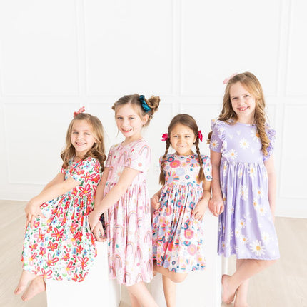 Neon Floral S/S Pocket Twirl Dress