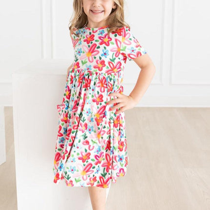 Neon Floral S/S Pocket Twirl Dress