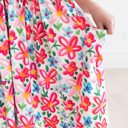 Neon Floral S/S Pocket Twirl Dress