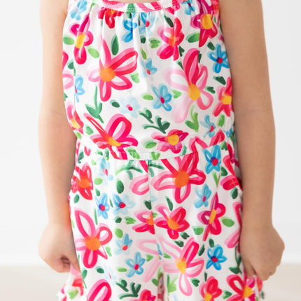 Neon Floral Strappy Play Romper