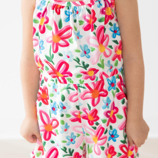 SALE Neon Floral Strappy Play Romper