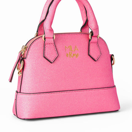 Neon Pink Glitter Girl's Crossbody Purse