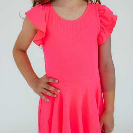 Neon Pink S/S Twirl Leotard