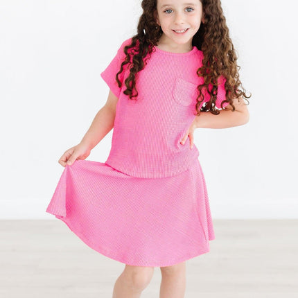 Neon Pink Scrunchy Twirl Skort