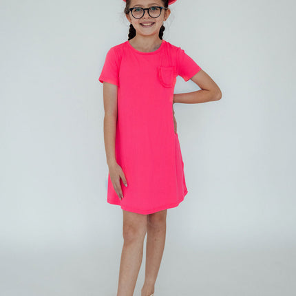 Neon Pink T-Shirt Dress