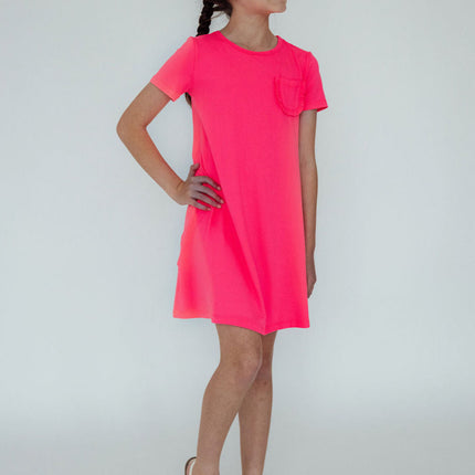 Neon Pink T-Shirt Dress