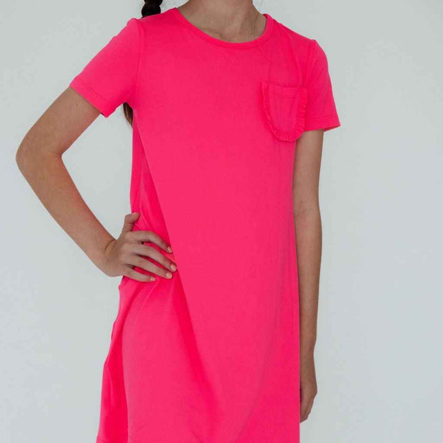 Neon Pink T-Shirt Dress