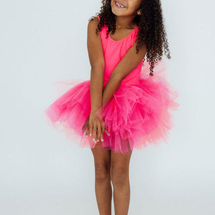 Neon Pink Tank Tutu Leotard