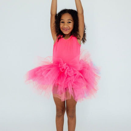 Neon Pink Tank Tutu Leotard