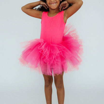 Neon Pink Tank Tutu Leotard