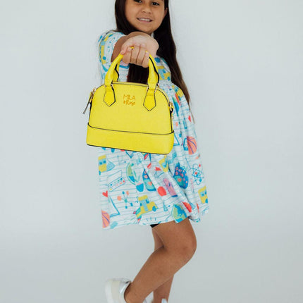 Neon Yellow Glitter Girl's Crossbody Purse