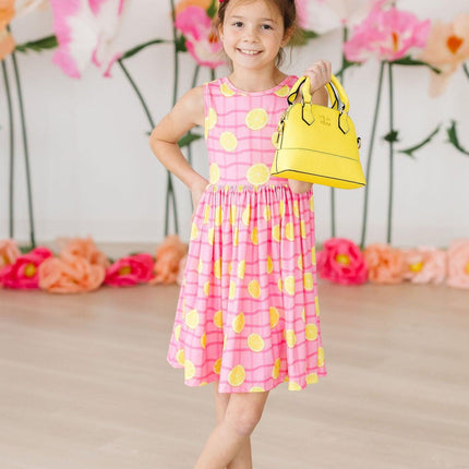 Neon Yellow Glitter Girl's Crossbody Purse