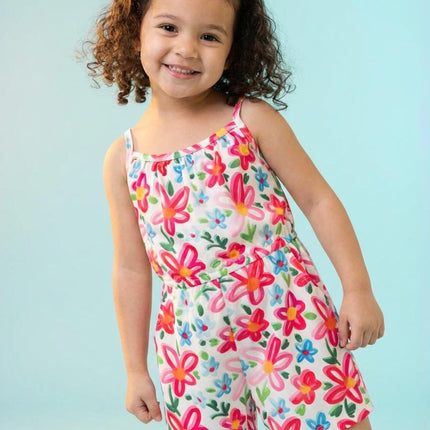 Neon Floral Strappy Play Romper