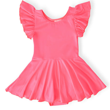 Neon Pink S/S Twirl Leotard