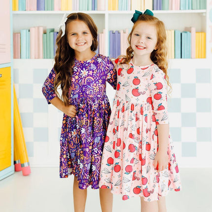 No Bad Days 3/4 Sleeve Pocket Twirl Dress