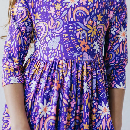 No Bad Days 3/4 Sleeve Pocket Twirl Dress