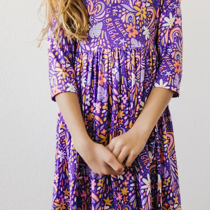 No Bad Days 3/4 Sleeve Pocket Twirl Dress