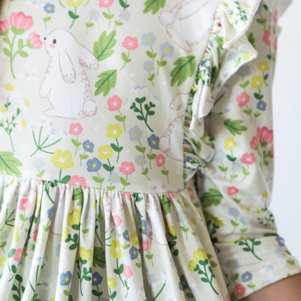 No Bunny Like You 3/4 Sleeve Ruffle Twirl Dress