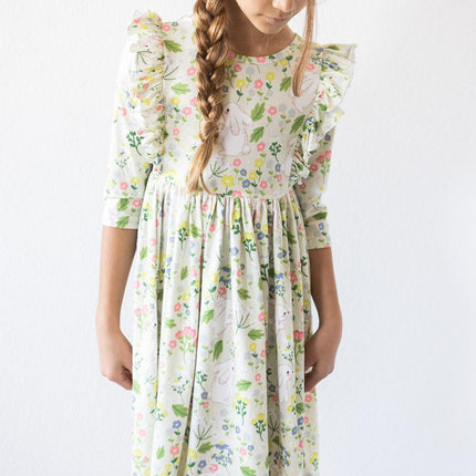 No Bunny Like You 3/4 Sleeve Ruffle Twirl Dress
