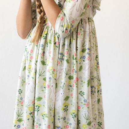 No Bunny Like You 3/4 Sleeve Ruffle Twirl Dress
