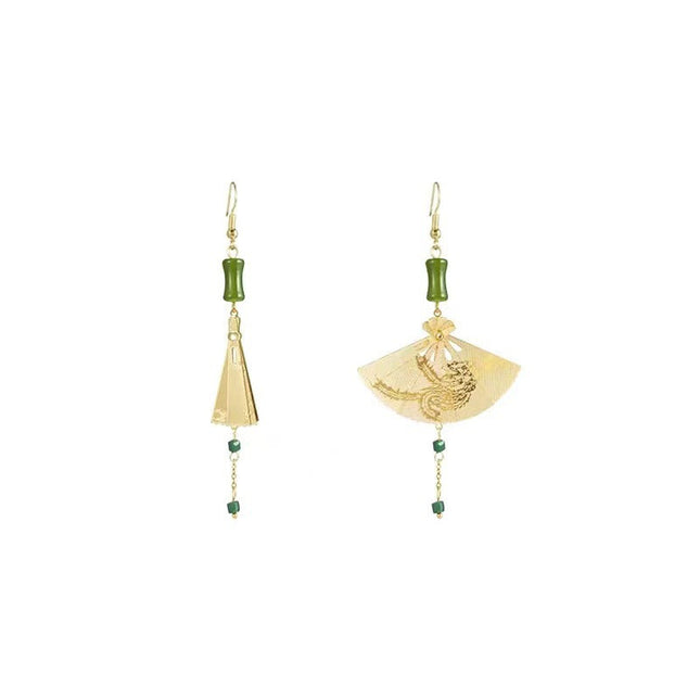Bamboo Fan Tassel Earrings - Dashing Nova