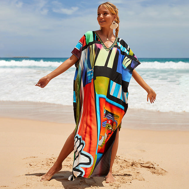 Bohemian Beach Robe ¨C Sexy Loose-Fit Bikini Cover-Up, Vacation Sun Protection Kimono