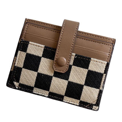 Small card bag female, exquisite high-end compact driver's license card holder, multi-functional canvas ultra-thin card holder