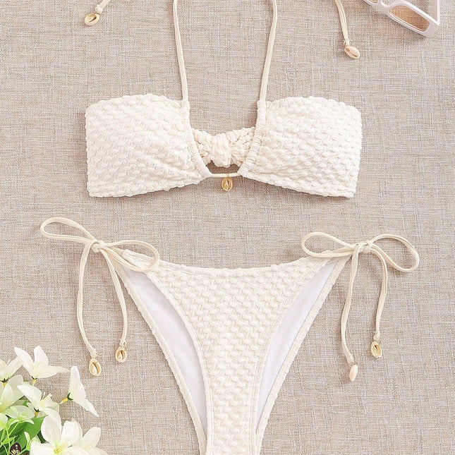 Women's Bikini Two Piece Swimsuit Shell Minimalist Swimsuit Set