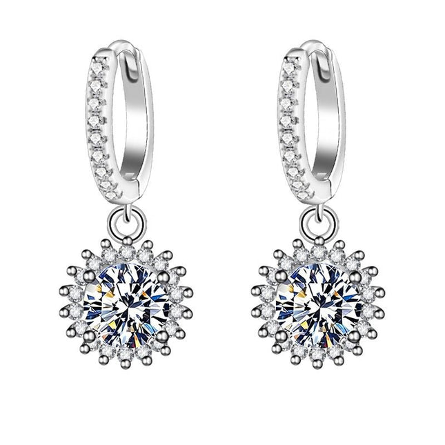 Sunflower Full Diamond Stud Earrings - Dashing Nova