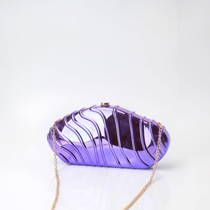 Acrylic Striped Minimalist Chain Banquet Bag, Evening Purse, Evening Bags for Women Formal