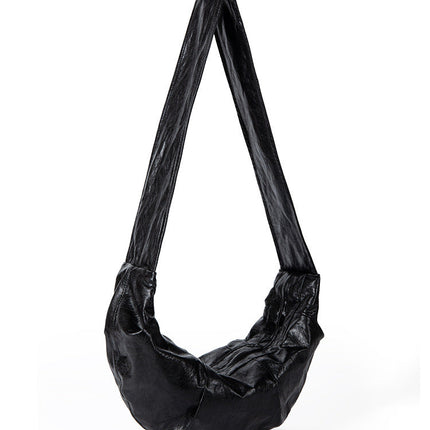 Wide shoulder strap soft leather croissant bag for women, simple and versatile shoulder Crossbody bag, small shoulder bag for women