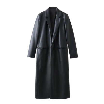 Women's Loose-Fit Faux Leather Coat