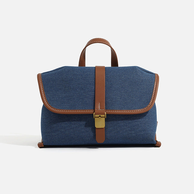 Denim messenger bag, women's casual canvas handbag, tote square bag - Dashing Nova