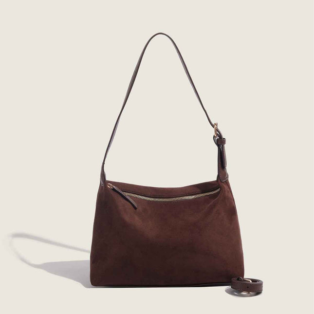 Autumn and winter suede matte suede shoulder bag, vintage commuter hobo bag, shoulder crossbody bag