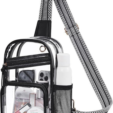 Transparent Breast Bag for Concerts – Premium Fanny Pack Crossbody for Women, Ideal Waist Bag for Travel, Sports, Holidays, and Running – Durable Transparent Chest Bag for Stadium Events