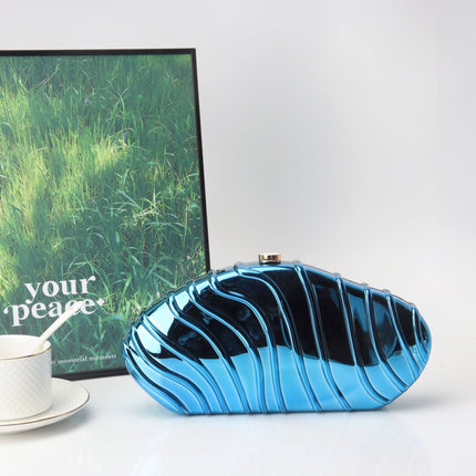 Acrylic Striped Minimalist Chain Banquet Bag, Evening Purse, Evening Bags for Women Formal