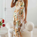 Warm yellow neck dress / S