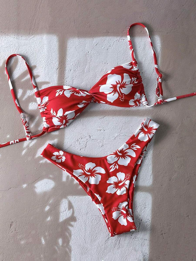 Printed Bikini Swimsuit for Women Sexy Two Piece Set Beach Vacation Swimwear